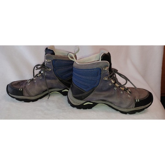Ahnu Montara Hiking Boots Womens 5.5 Waterproof Leather Blue Gray Vibram Outsole - Picture 8 of 11